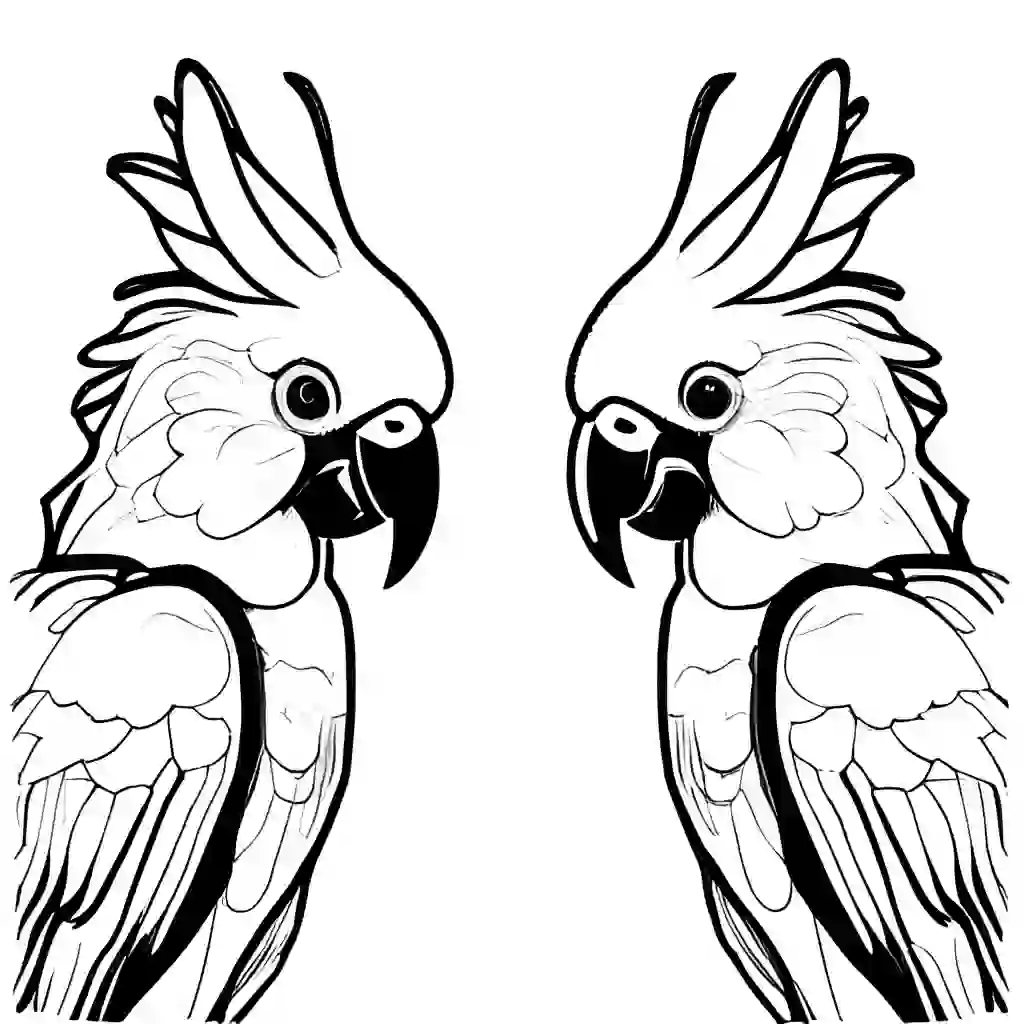 Cockatoos coloring pages